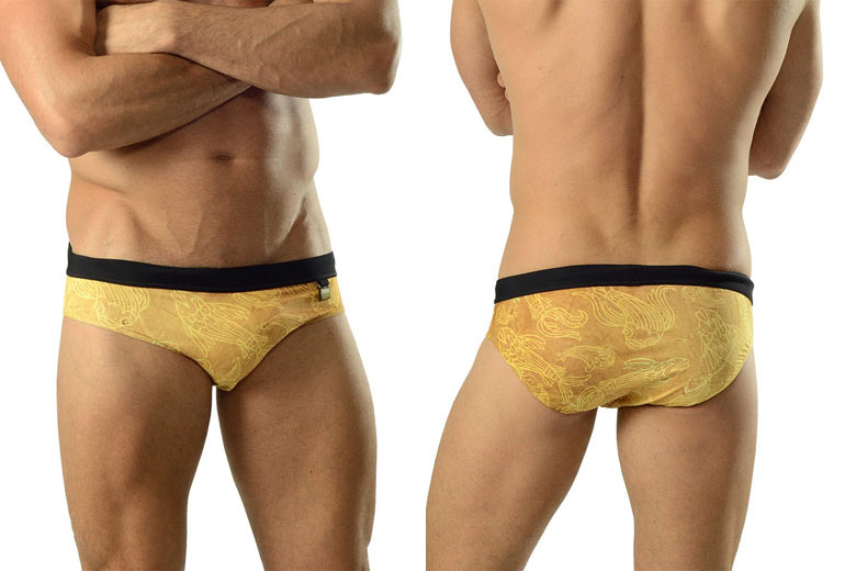 Geronimo Gold Koi fish swim briefs