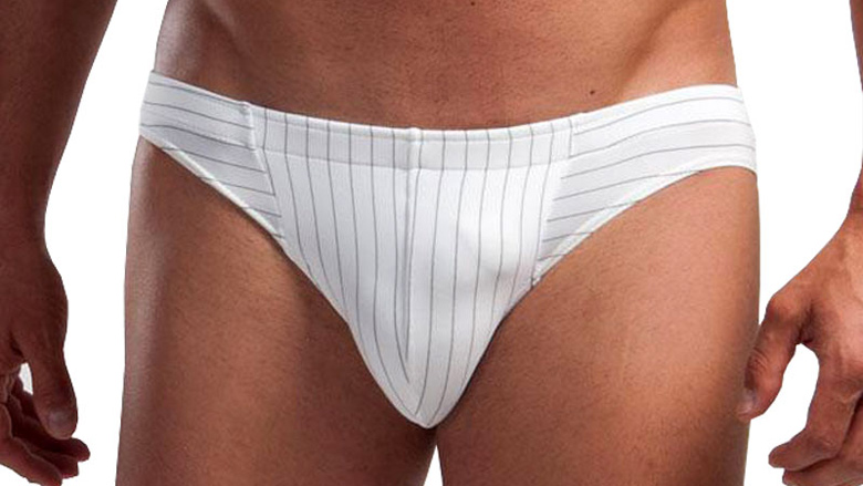 geronimo 7804S2 white pinstripe meryl brief