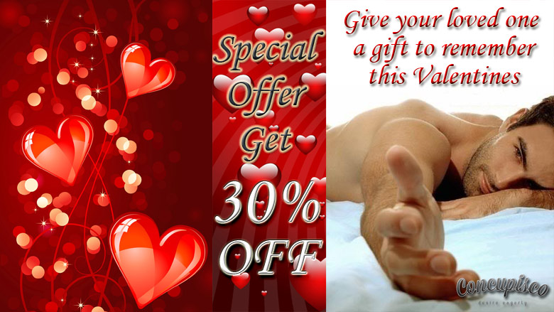 Valentine's day offer on mens underwear and swimwear