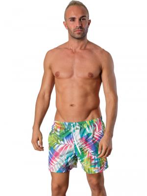 Geronimo Swim Shorts, Item number: 1405p1 Leafs, Color: White, photo 2