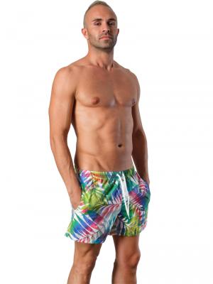 Geronimo Swim Shorts, Item number: 1405p1 Leafs, Color: White, photo 3