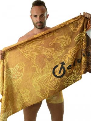 Geronimo Beach Towels, Item number: 1609x1 Gold Koi Fish Towel, Color: Brown, photo 3