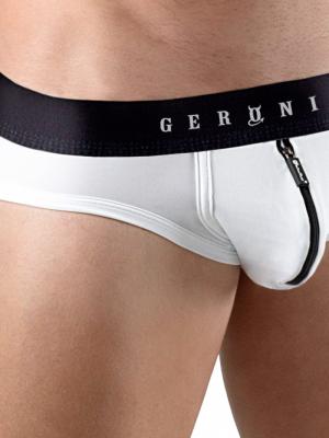 Geronimo Briefs, Item number: 1766s2 White Zip Front Brief, Color: White, photo 3