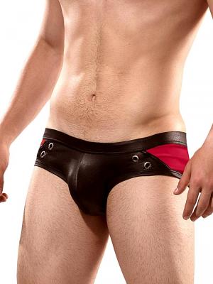 Geronimo Fetish, Item number: 1840s25 Red Faux Leather Brief, Color: Red, photo 1