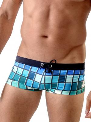 Geronimo Square Shorts, Item number: Blue Square Cut Swim Trunk, Color: Blue, photo 1