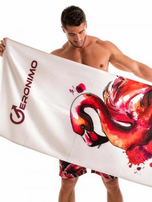Geronimo Beach Towels, Item number: 1914x1 Flamingo Towel, Color: White, photo 2