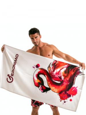 Geronimo Beach Towels, Item number: 1914x1 Flamingo Towel, Color: White, photo 3