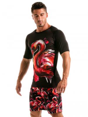 Geronimo T shirts, Item number: 1914t5 Black Flamingo T-shirt, Color: Black, photo 4