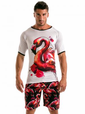 Geronimo T shirts, Item number: 1914t5 White Flamingo T-shirt, Color: White, photo 2